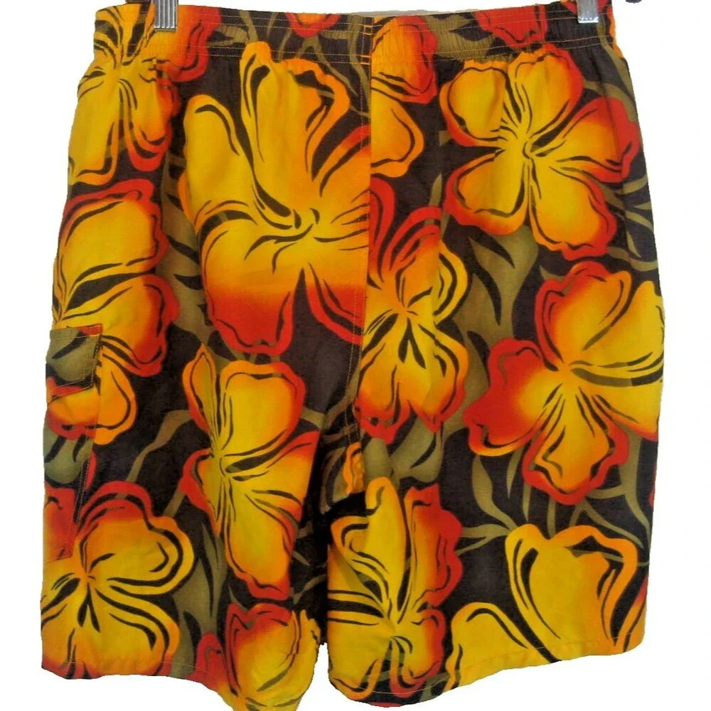 Mens Speedo Multicolor Floral Aloha Hawaiian Lined Swim Board Shorts sz Lg x 8